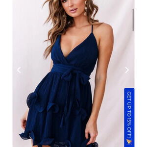 Elegant Navy Blue Mini Dress